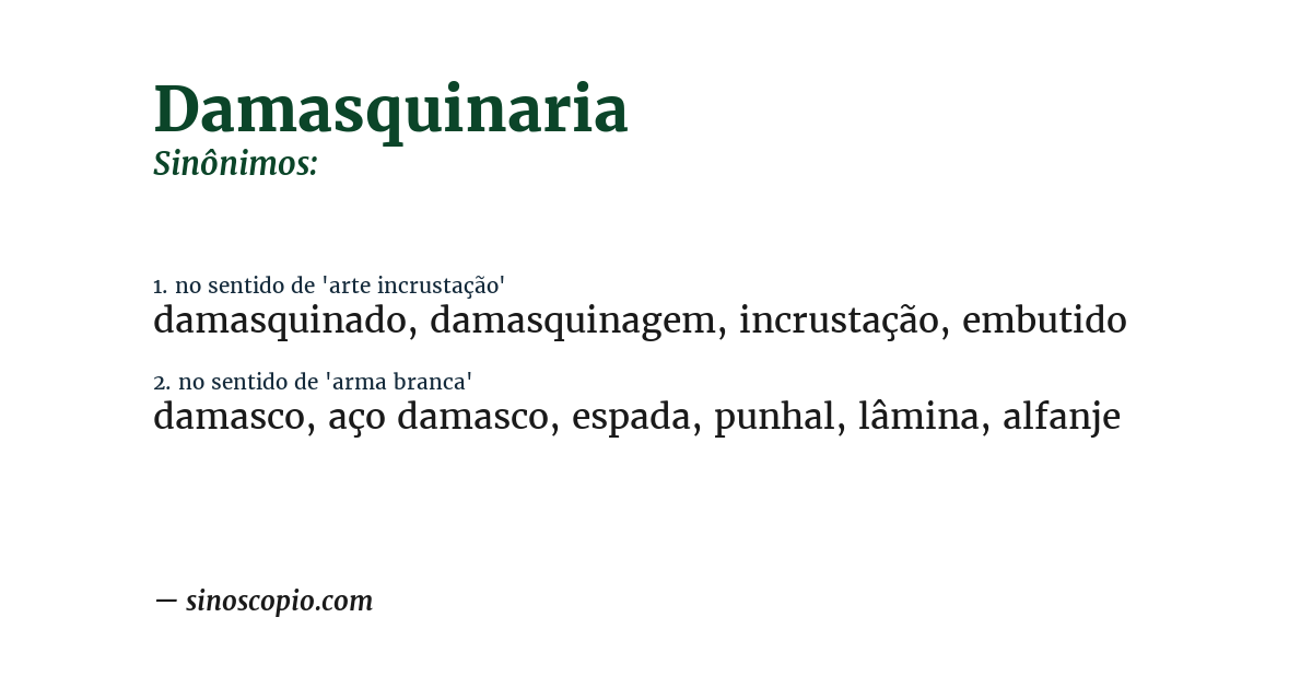 Sinônimo de damasquinaria