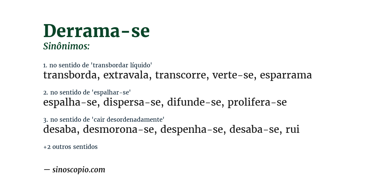 Sinônimo de derrama-se