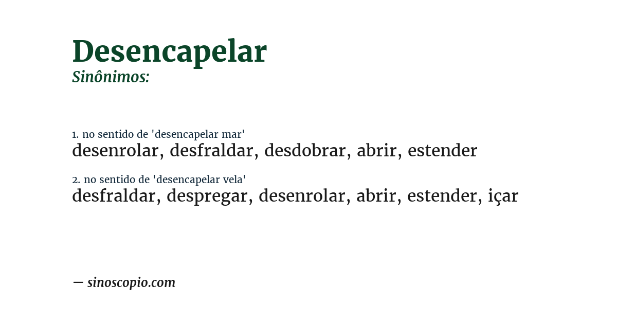 Sinônimo de desencapelar