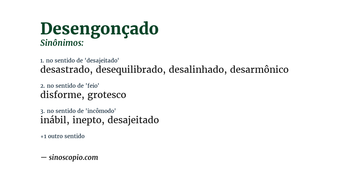 Sinônimo de desengonçado