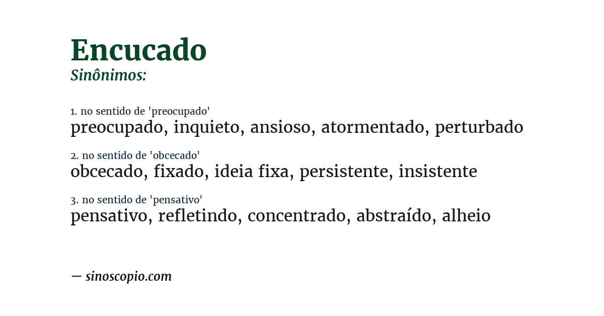 Sinônimo de encucado