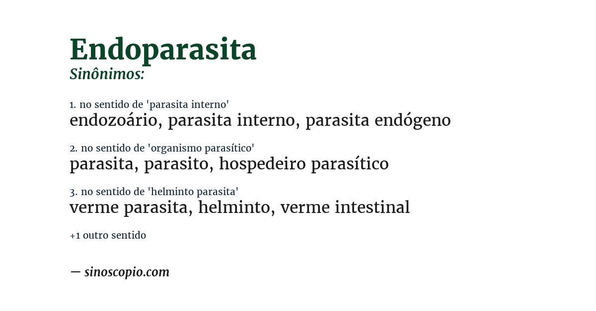 Sinônimo de endoparasita
