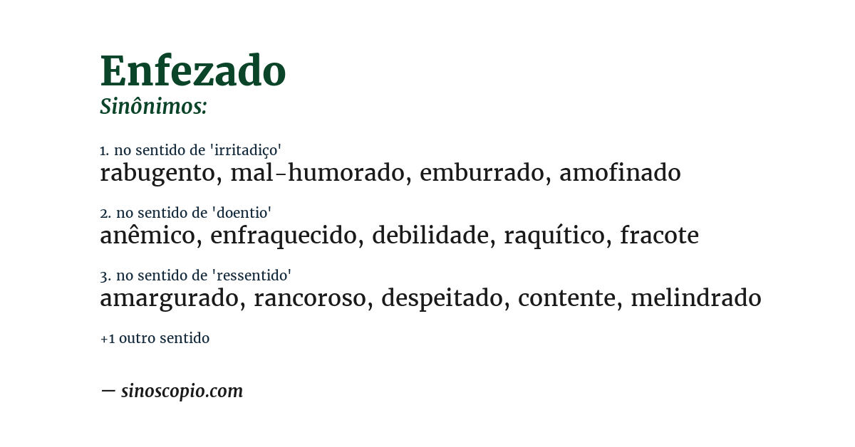 Sinônimo de enfezado