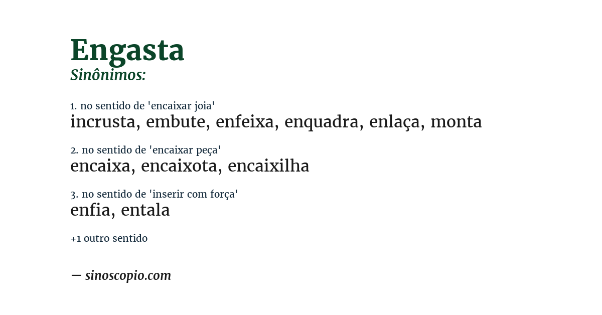 Sinônimo de engasta