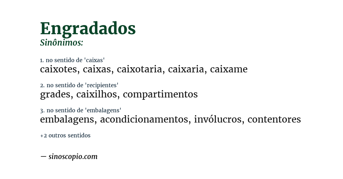 Sinônimo de engradados