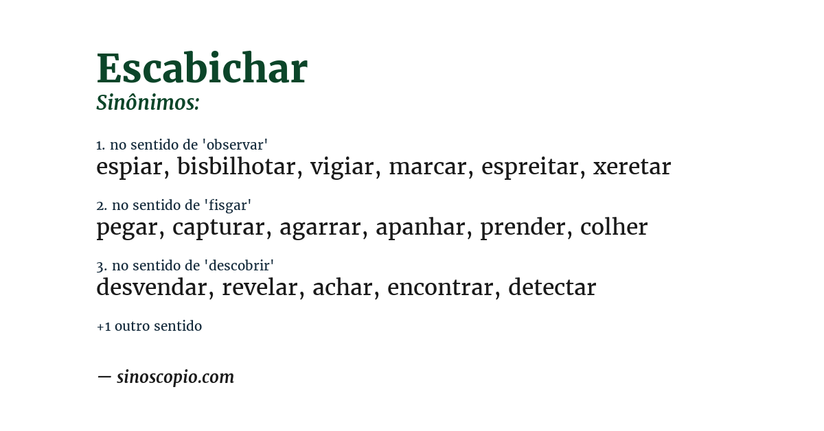 Sinônimo de escabichar