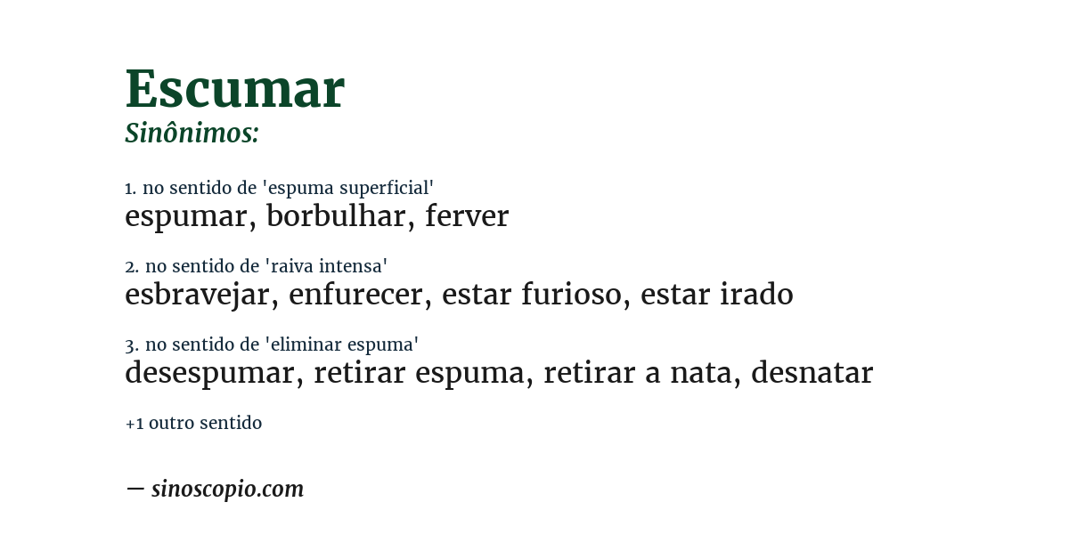 Sinônimo de escumar