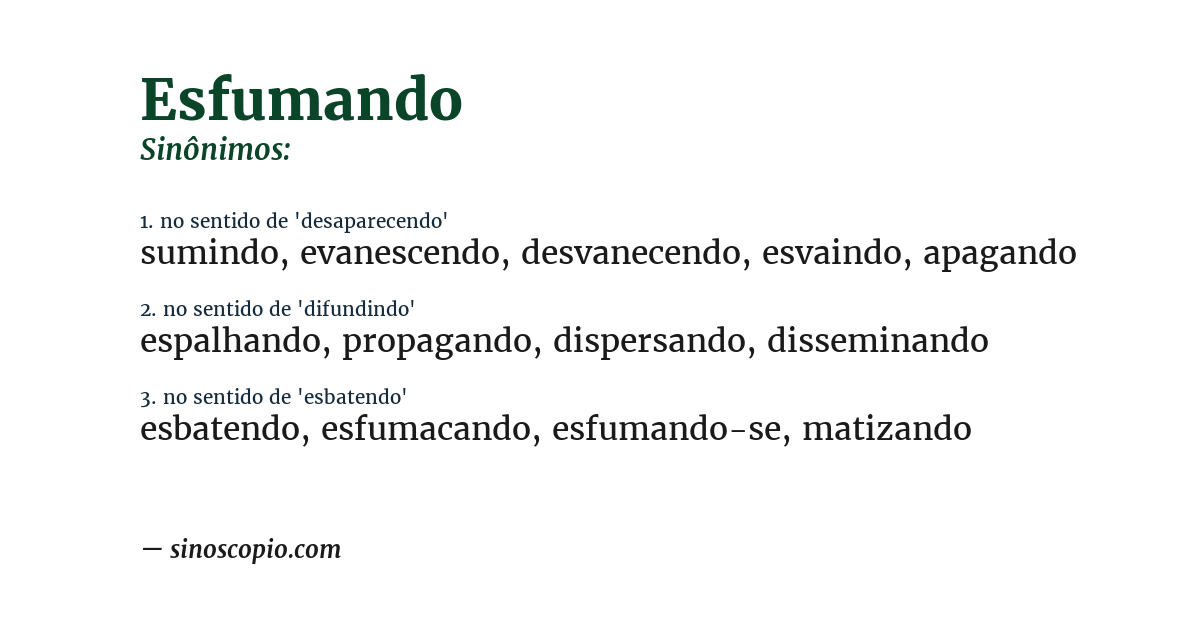 Sinônimo de esfumando