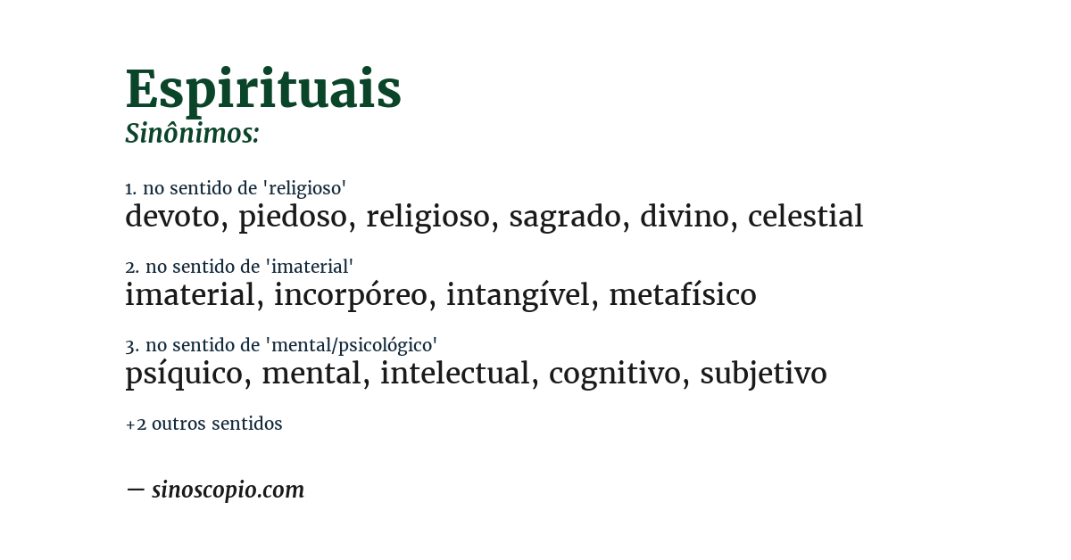 Sinônimo de espirituais