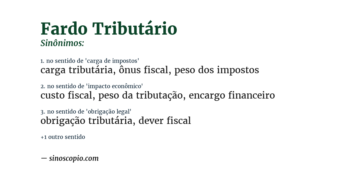 Sinônimo de fardo tributário