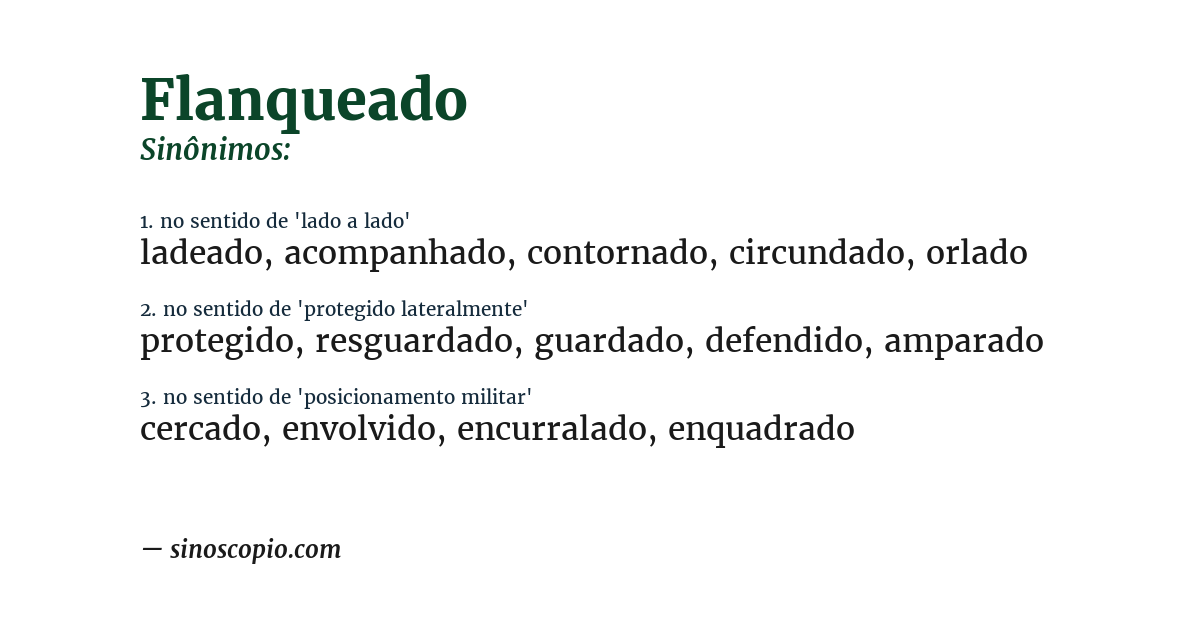 Sinônimo de flanqueado