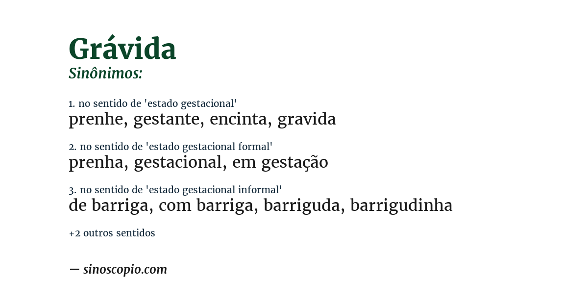 Sinônimo de grávida