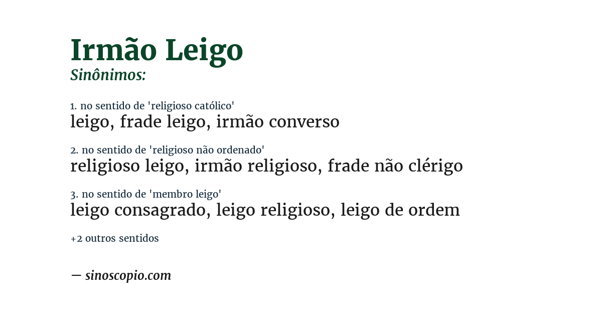 Sinônimo de irmão leigo