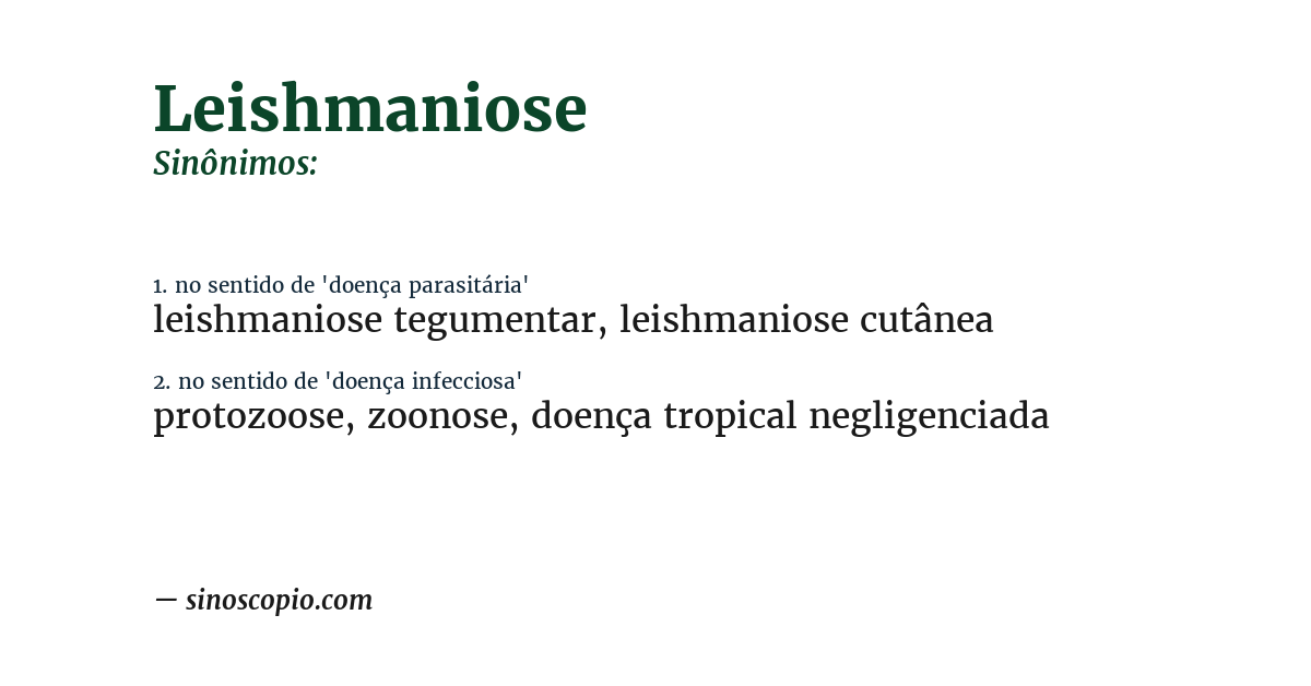Sinônimo de leishmaniose
