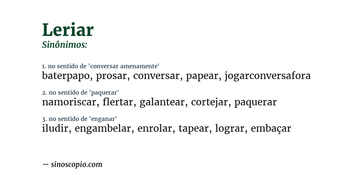 Sinônimo de leriar