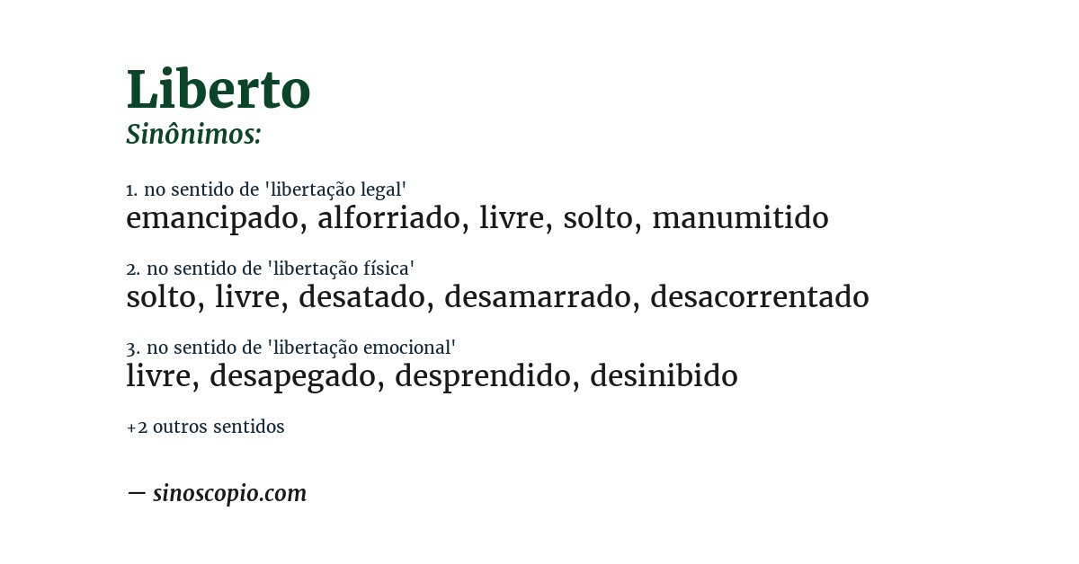 Sinônimo de liberto