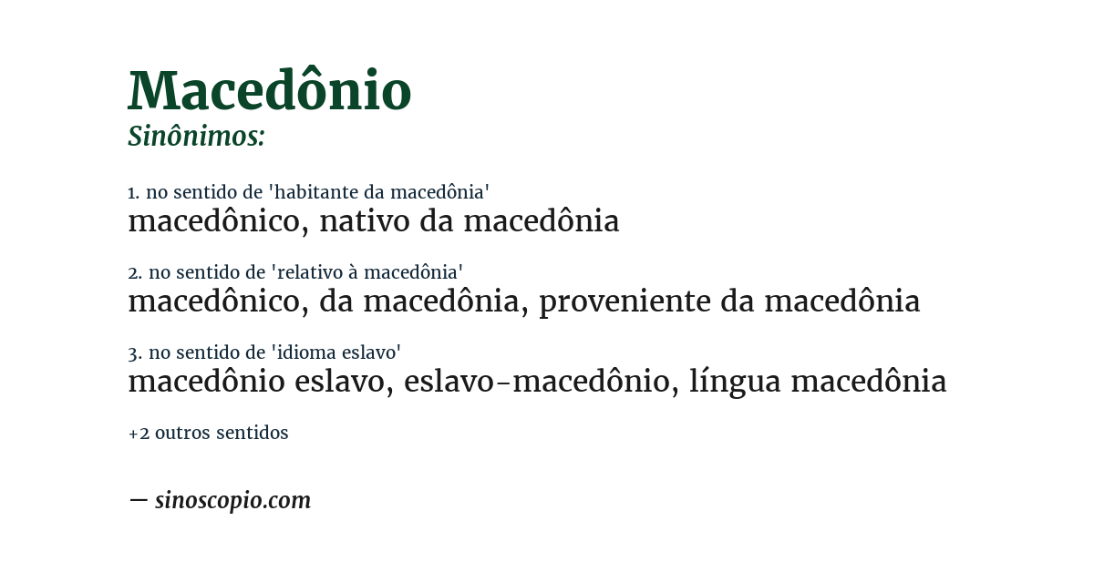 Sinônimo de macedônio