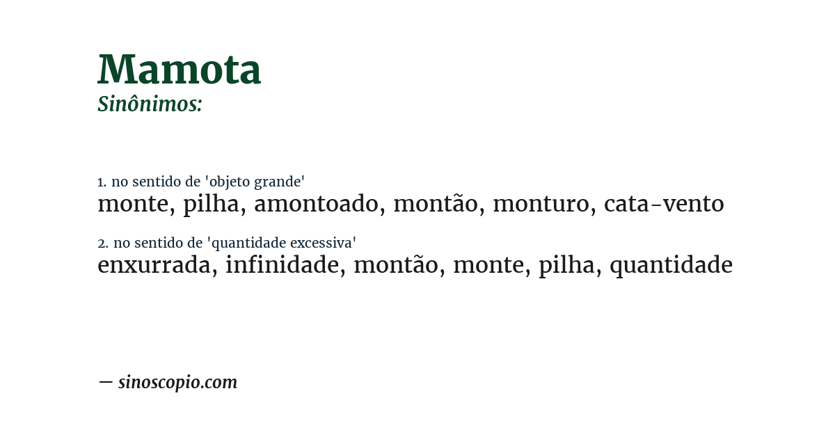 Sinônimo de mamota
