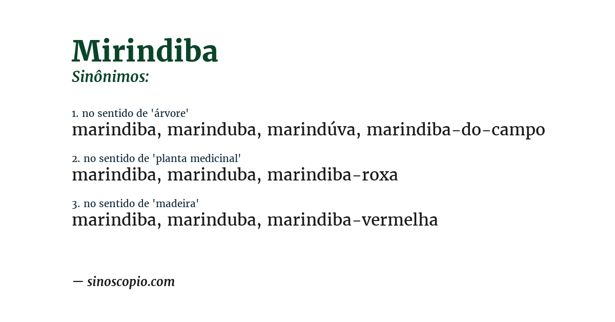 Sinônimo de mirindiba