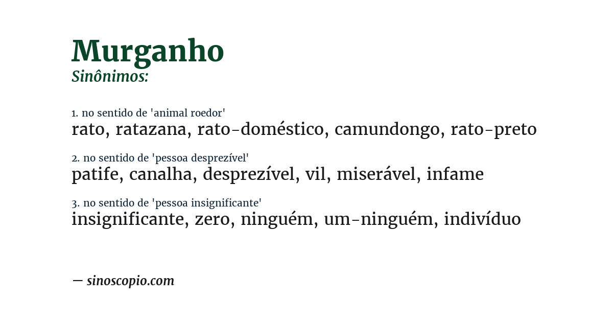 Sinônimo de murganho