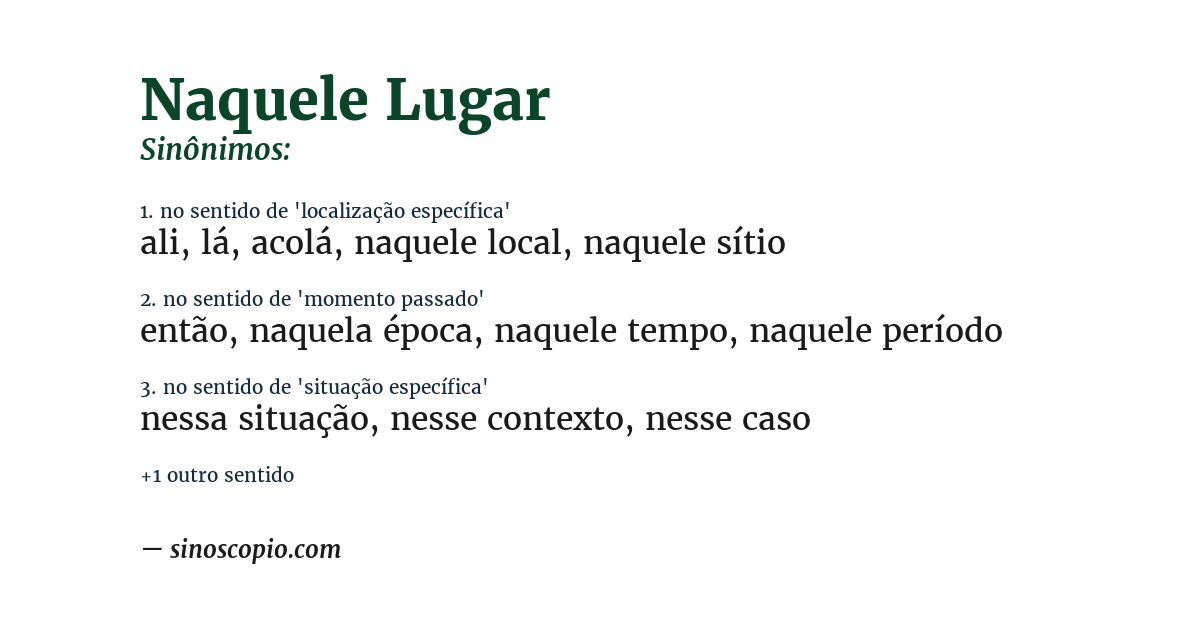 Sinônimo de naquele lugar