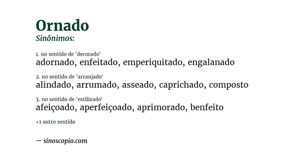 Sinônimo de ornado