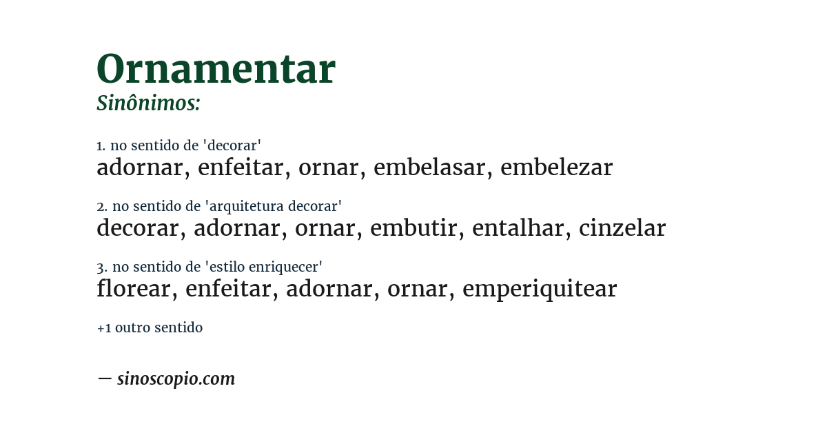 Sinônimo de ornamentar