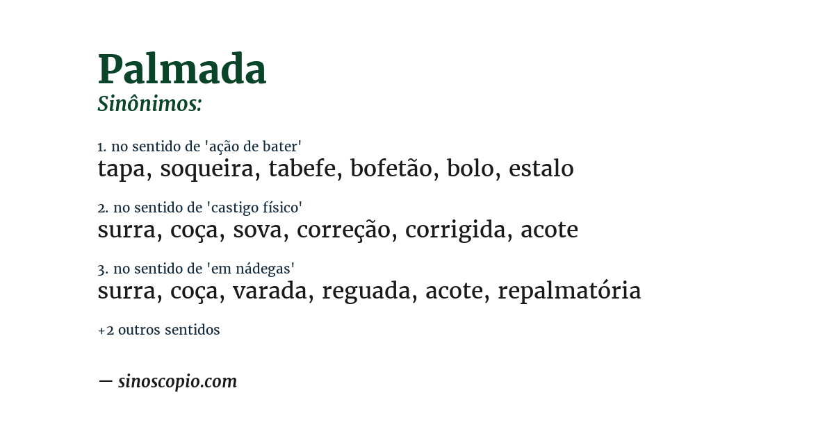 Sinônimo de palmada