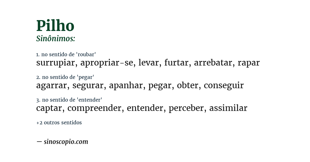 Sinônimo de pilho