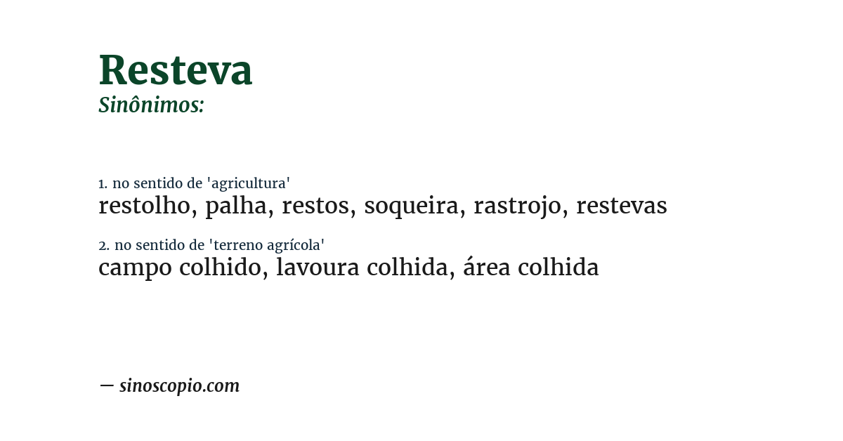 Sinônimo de resteva