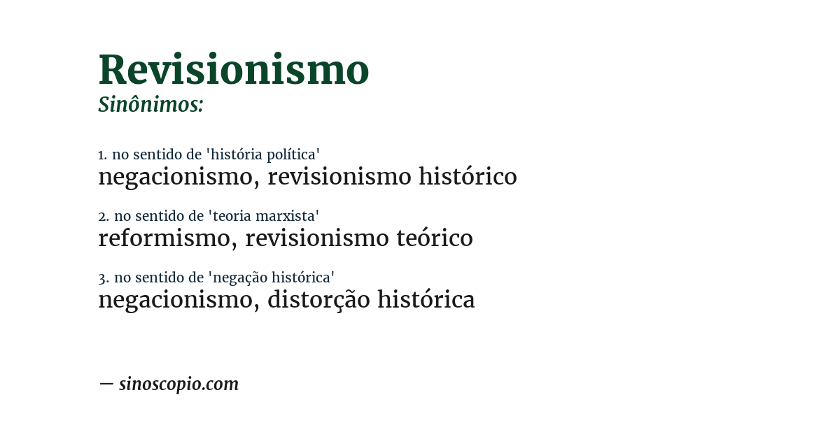 Sinônimo de revisionismo