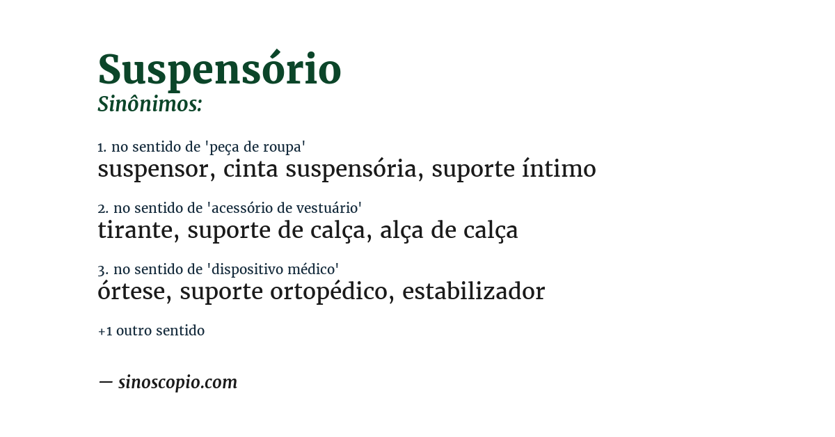 Sinônimo de suspensório