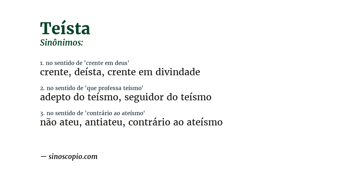 Sinônimo de teísta