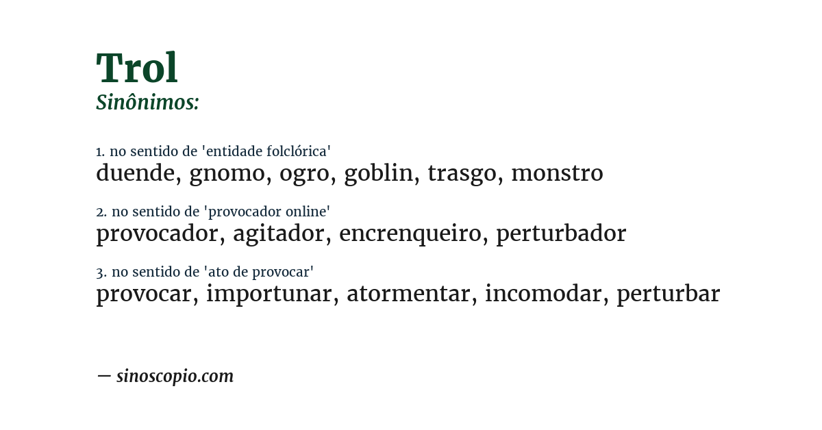 Sinônimo de trol