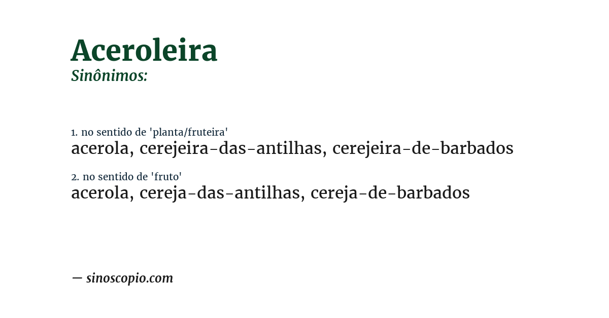 Sinônimo de aceroleira