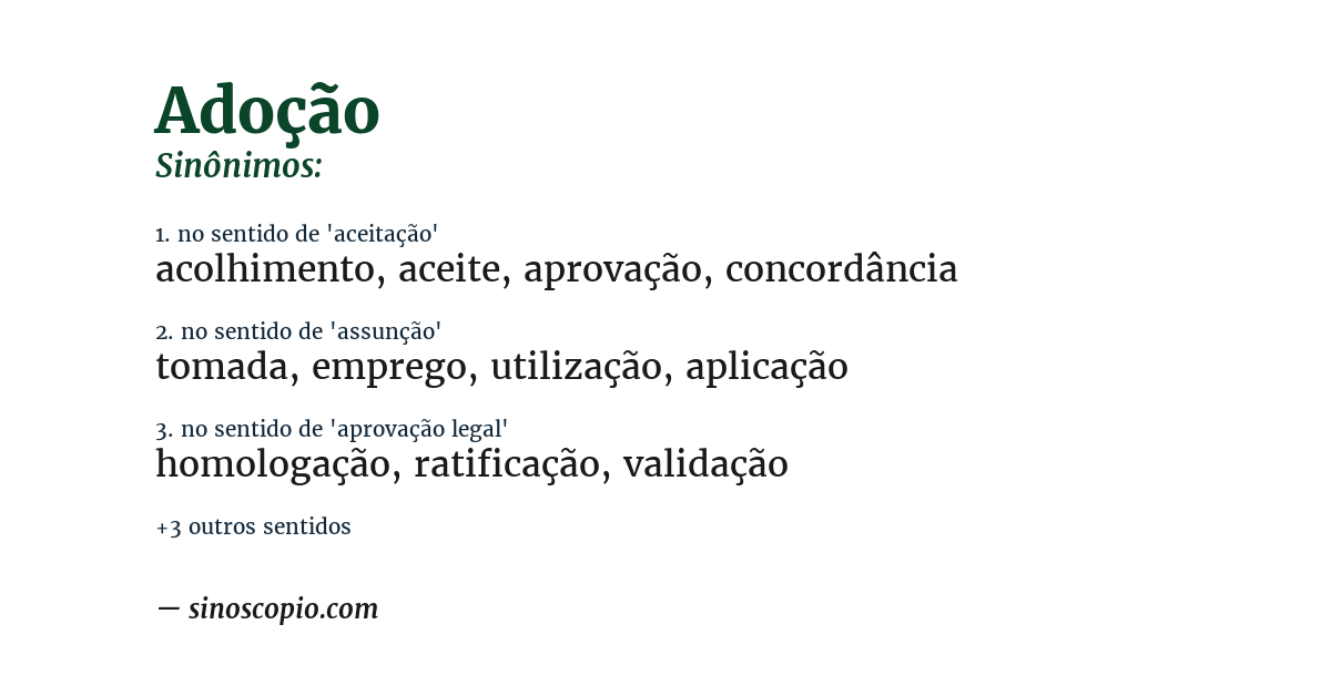 Sinônimo de adoção