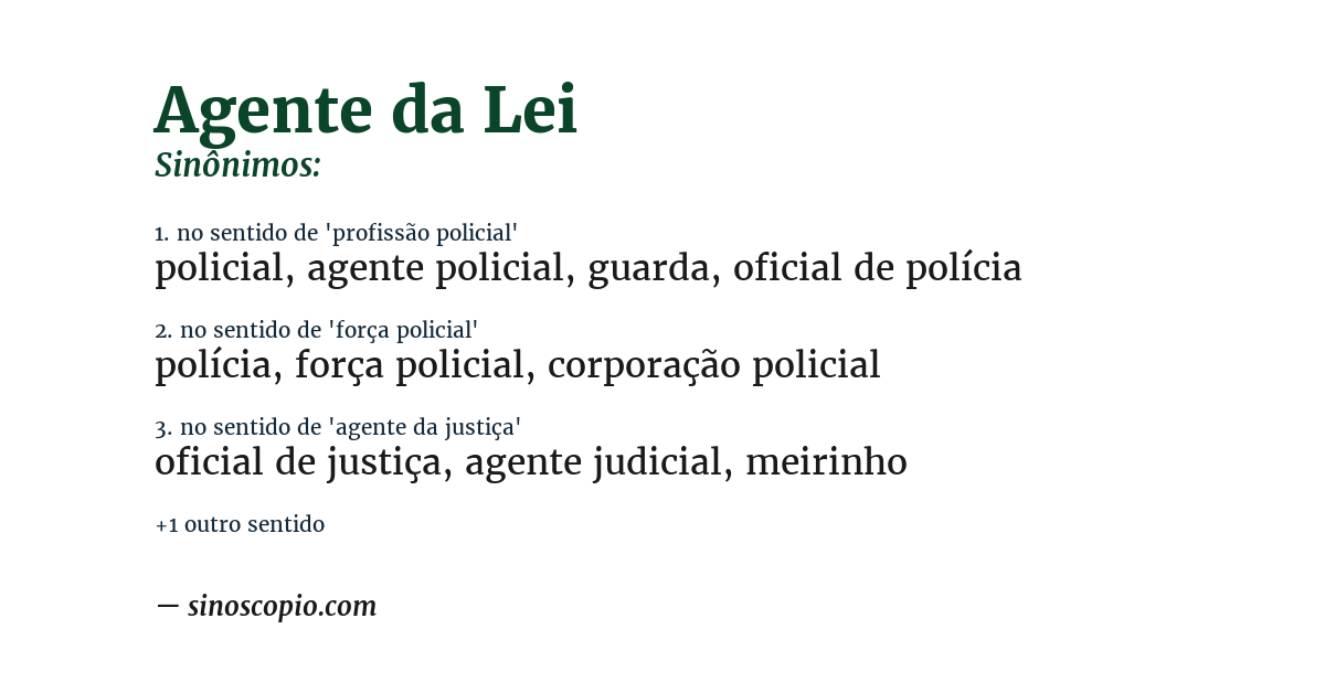 Sinônimo de agente da lei