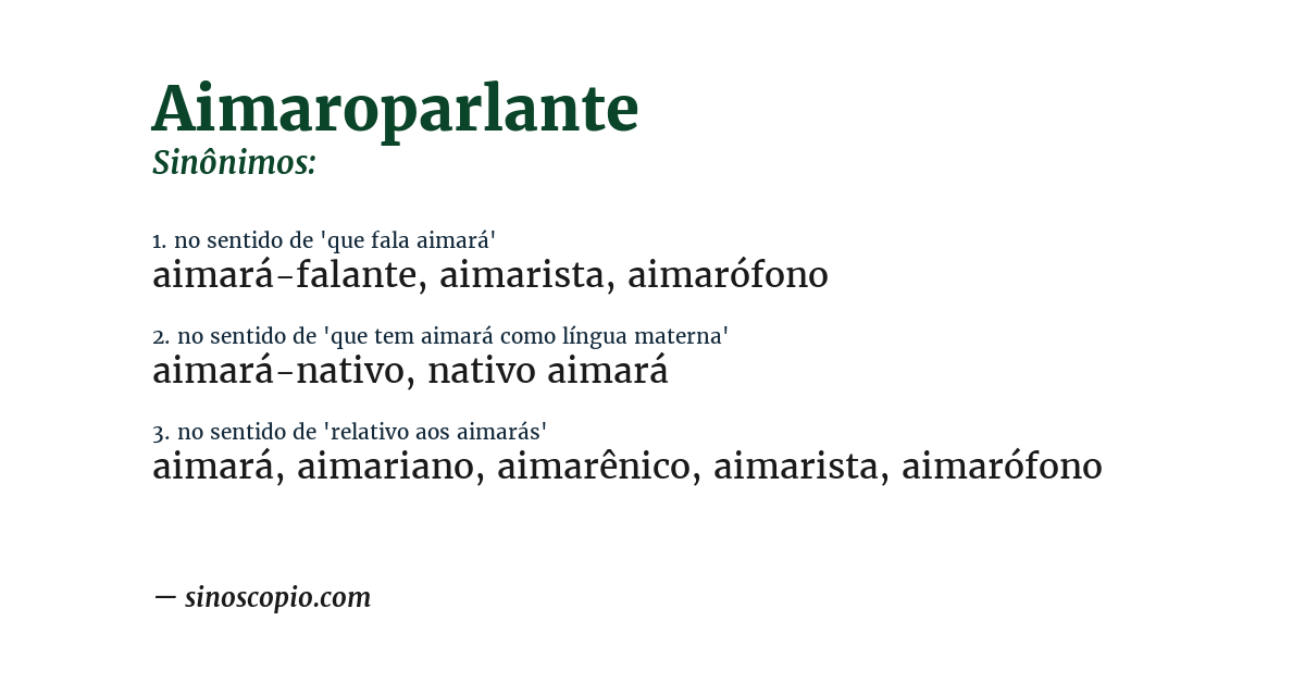 Sinônimo de aimaroparlante