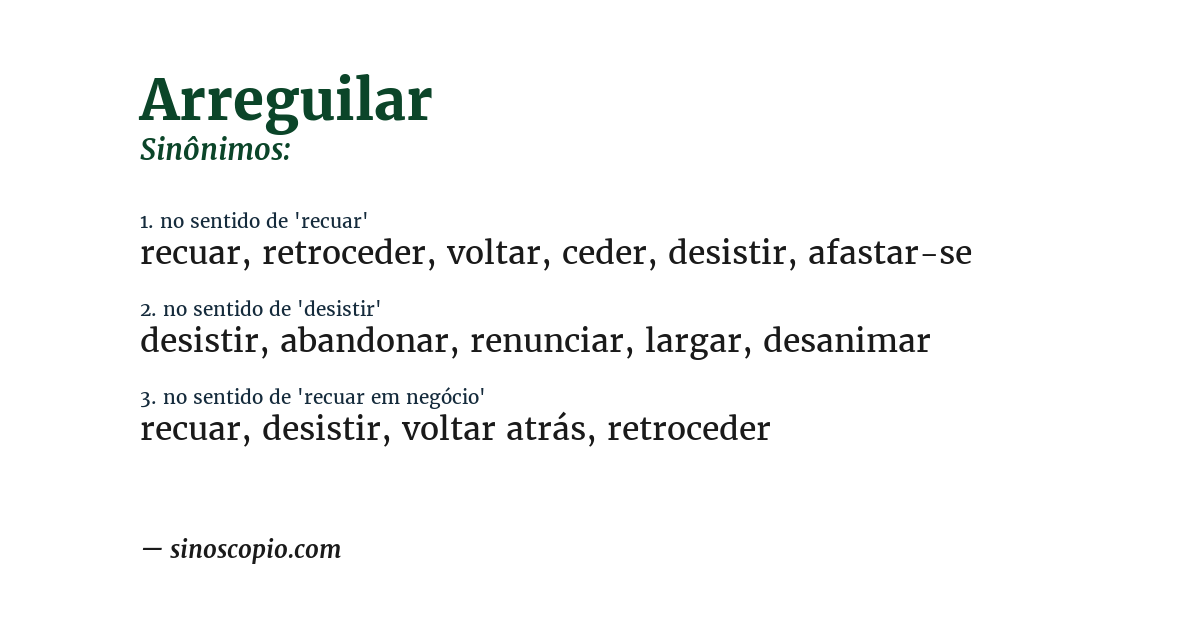 Sinônimo de arreguilar