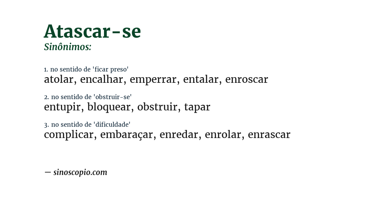 Sinônimo de atascar-se