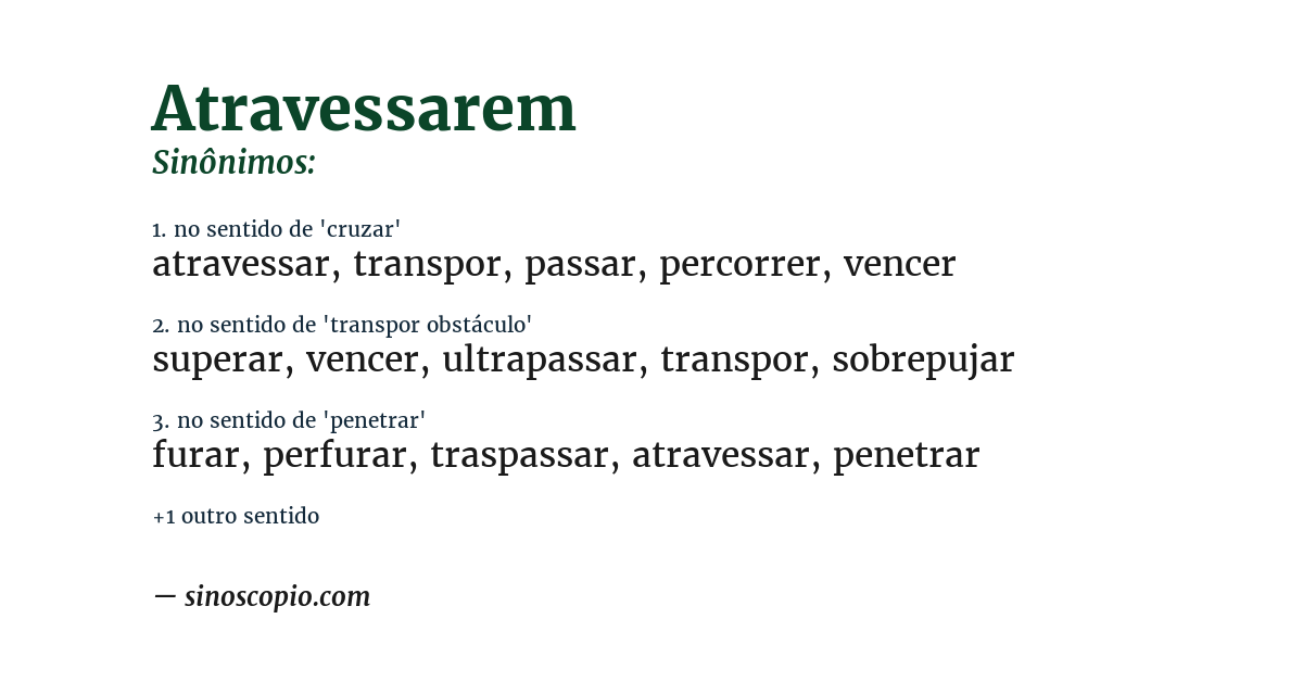 Sinônimo de atravessarem