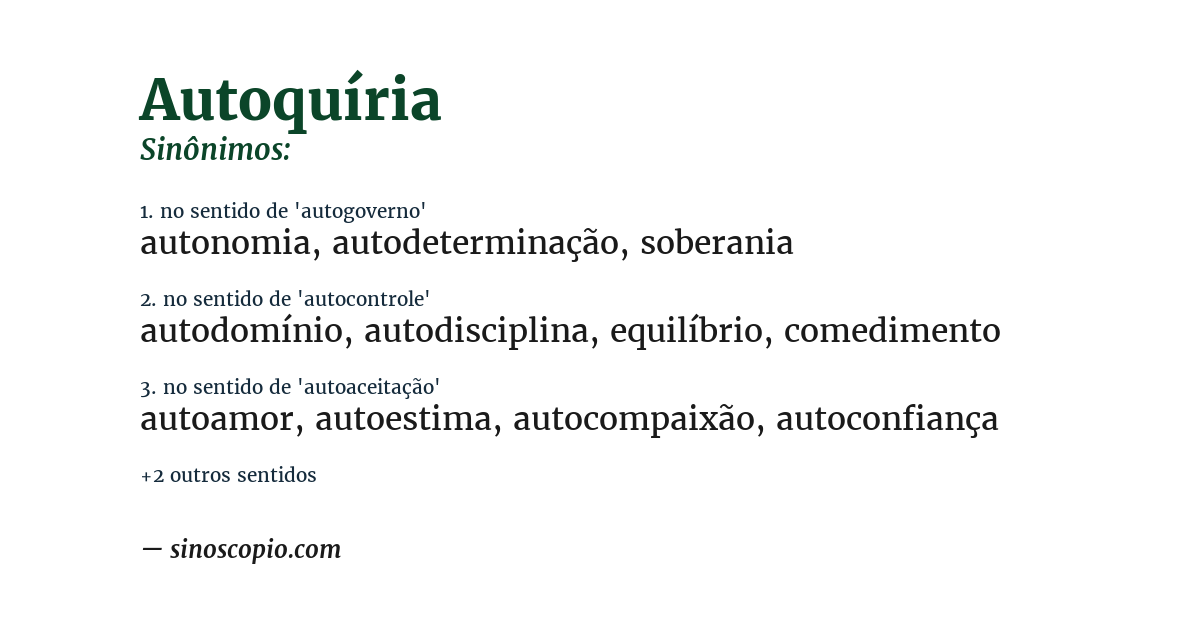 Sinônimo de autoquíria