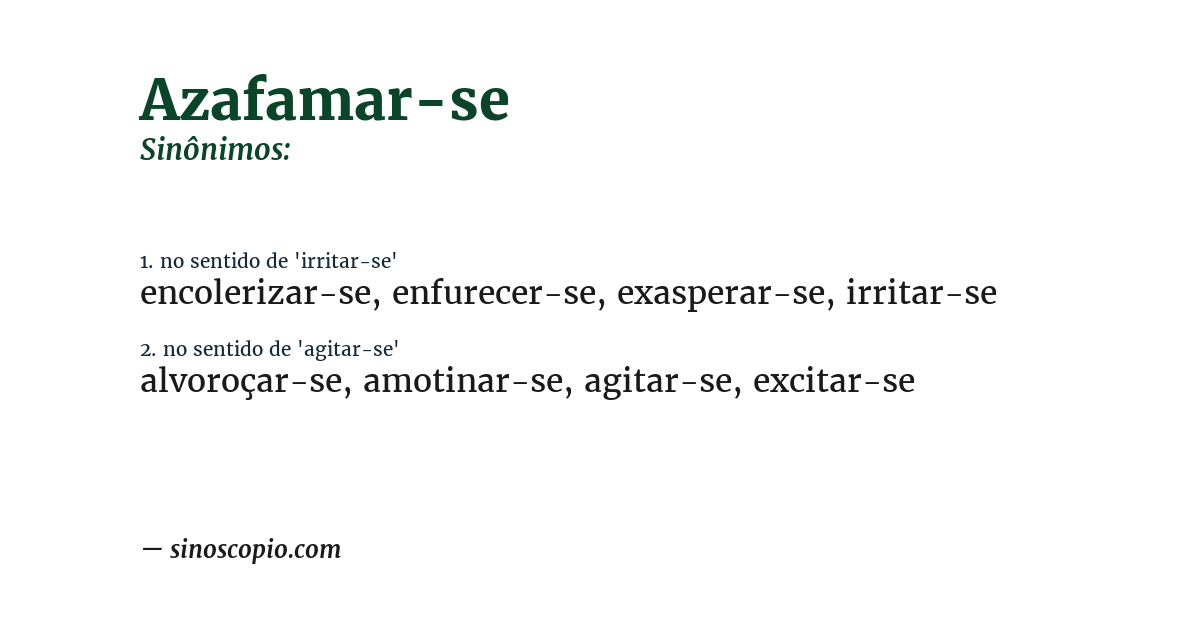 Sinônimo de azafamar-se