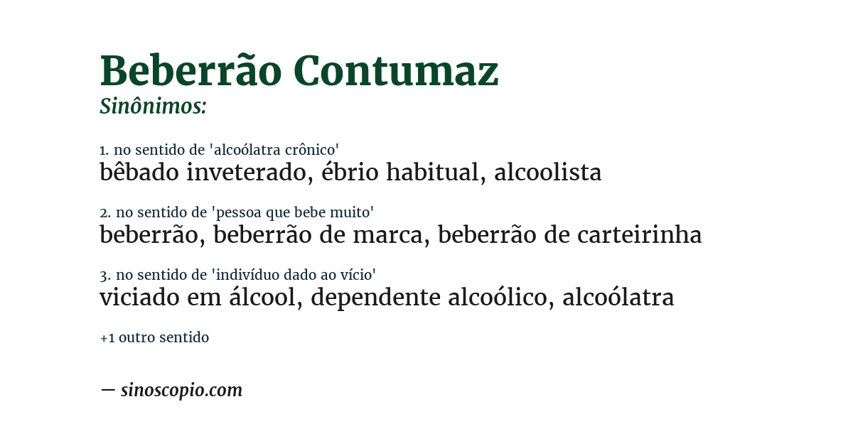 Sinônimo de beberrão contumaz