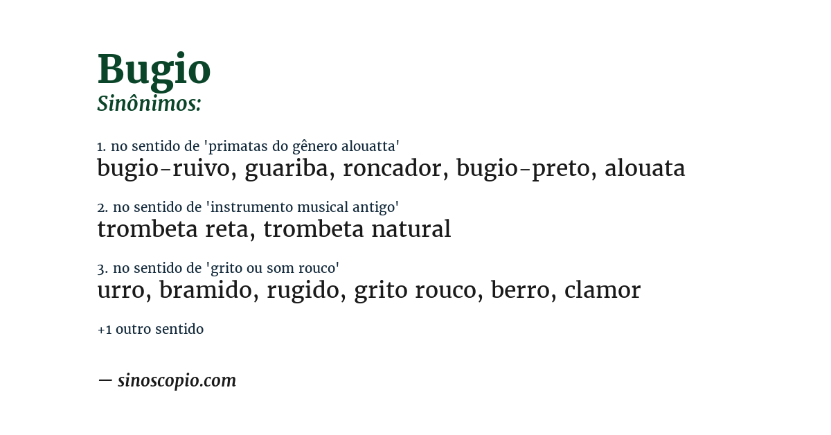 Sinônimo de bugio