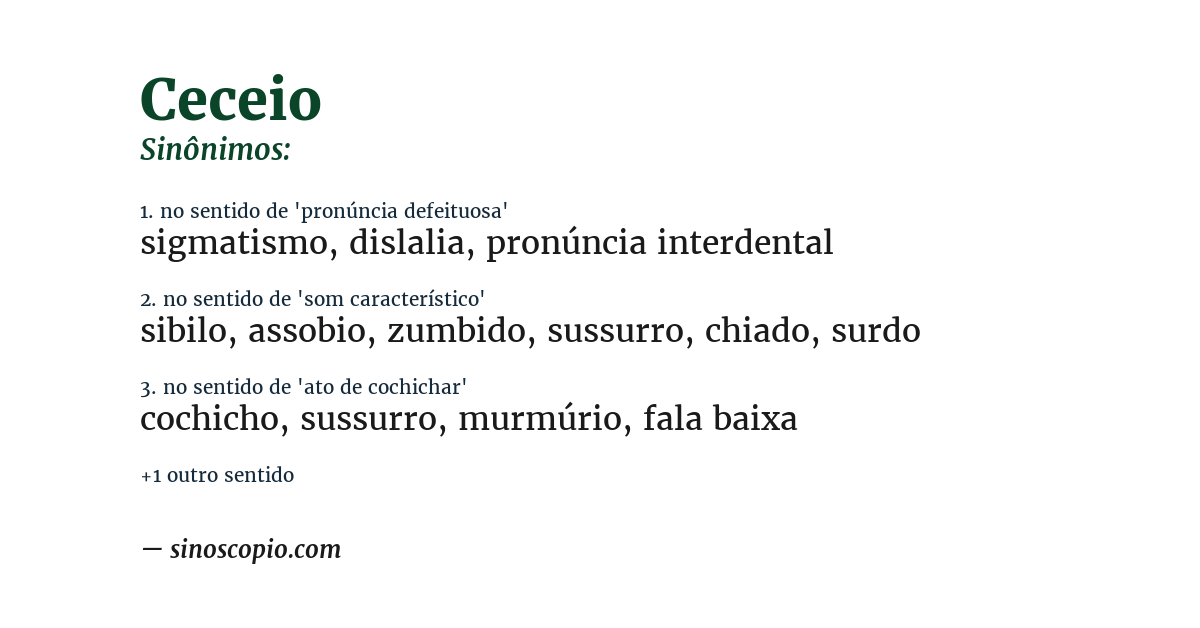 Sinônimo de ceceio