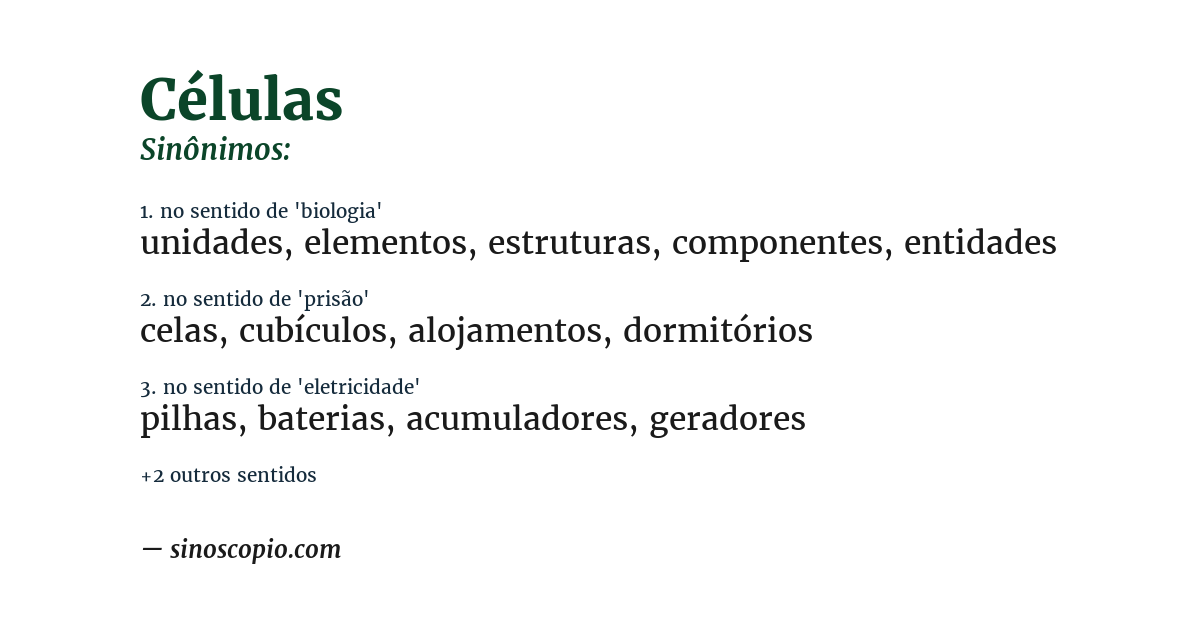 Sinônimo de células
