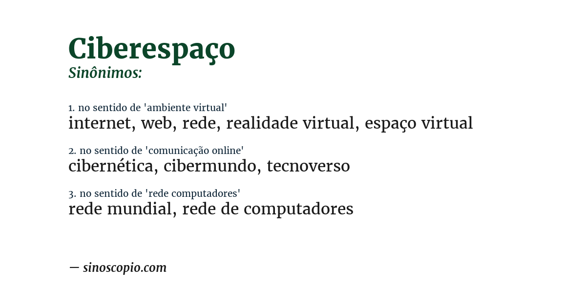 Sinônimo de ciberespaço
