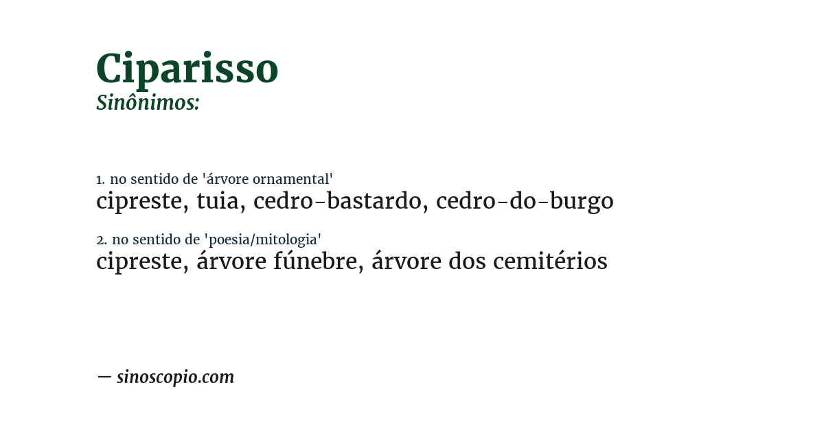 Sinônimo de ciparisso