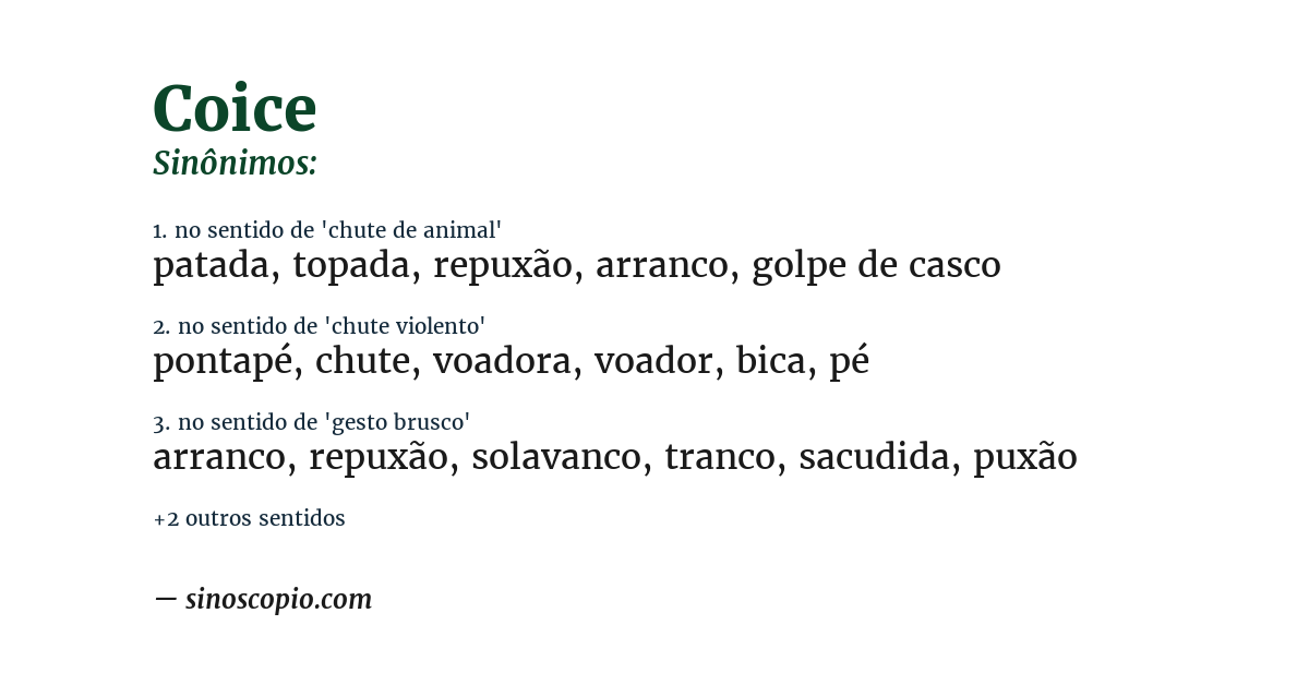 Sinônimo de coice